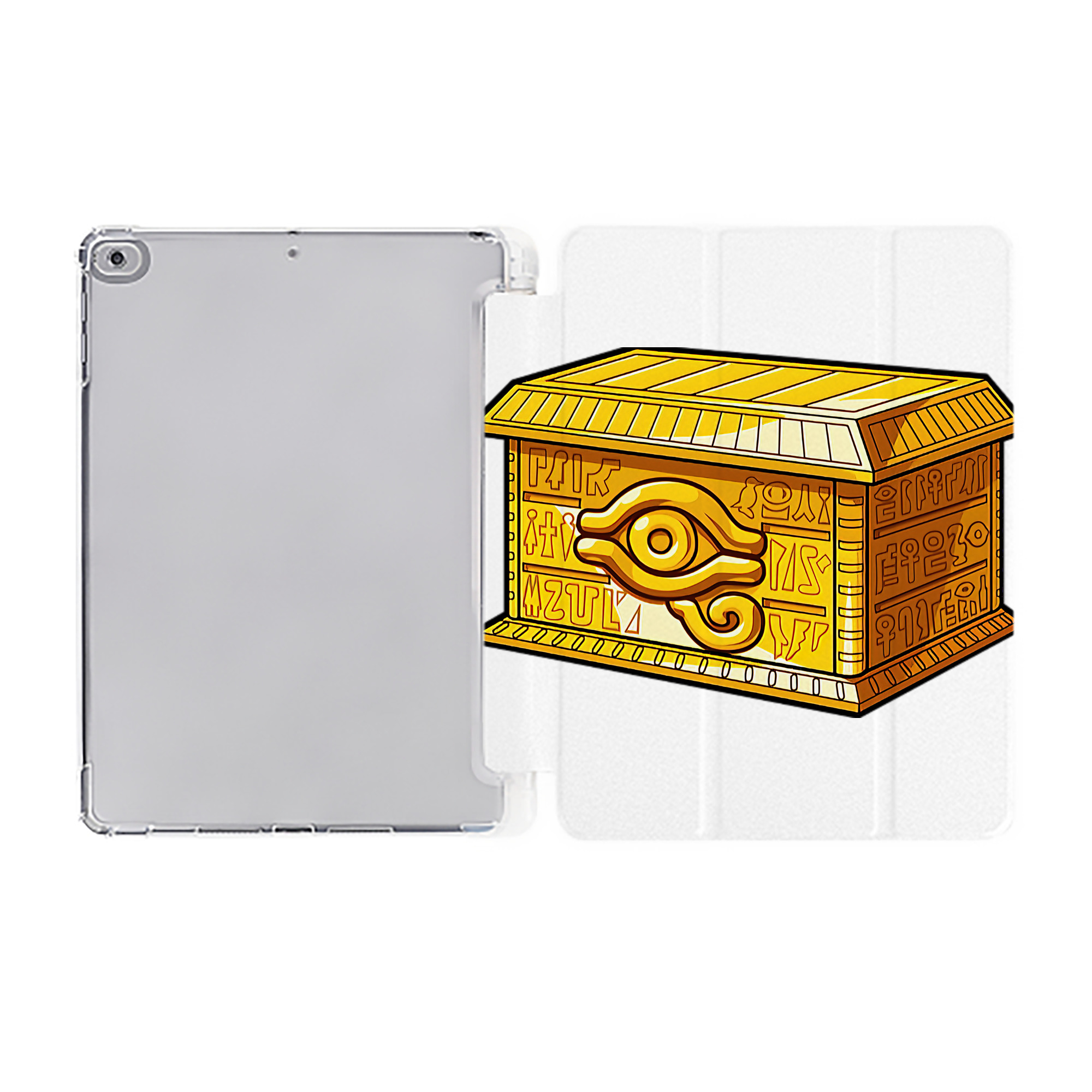 （画像用） 遊☆戯☆王 Yu-Gi-Oh! IPad ケース ペン収納付き 三つ折りスタンド PUレザー×シリコン 対応機種9.5/10.5/10.9インチ